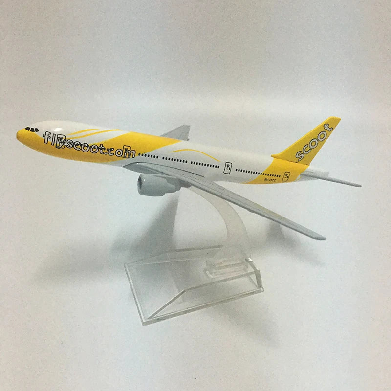 JASON TUTU 16cm Singapore Scoot Flyscoot B777 Plane Airplane Model Aircraft Model Diecast Metal 1/400 Scale Planes