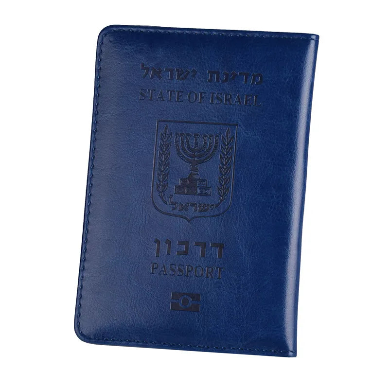 Israel Passport Cover Multicolour PU Leather Hebrew Travel Document ID Credit Card Holder Case Wallet Men Women