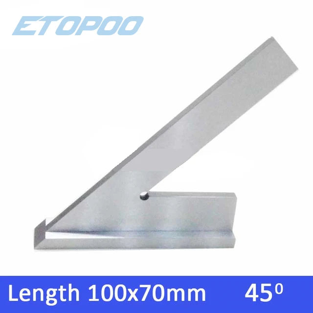 DNI875/2 100*70mm 120*80mm 200mm 45 Degree Square Ruler with Wide Base Steel 45 Degree Industrial Try Machinist Square with Base