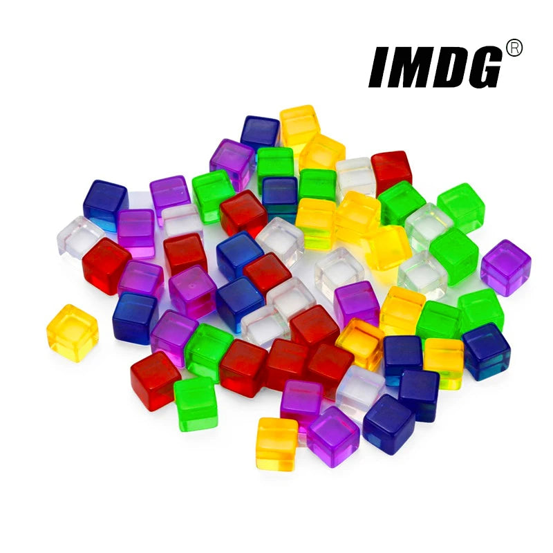 10Pcs/Pack 16mm Transparent Acrylic Blank Dice Cubes #16 Square Corner Teaching Props Mathematical Game Accessories