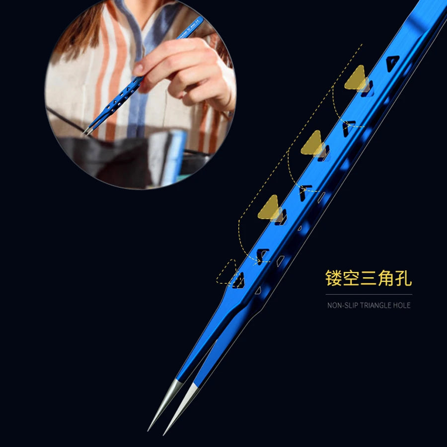 MECHANIC hollow heat-dissipating tweezers, lengthened thickened high hardness tweezers for repairing mobile phone PCB IC tweezer