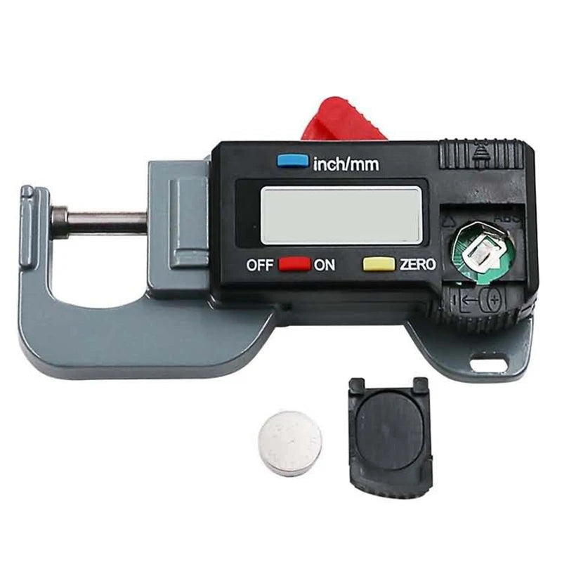 Digital LCD Thickness Gauge Micrometer 0-12.7mm X 25mm X 0.01mm Horizontal Measurement Tool for Paper Rubber Fabric Width