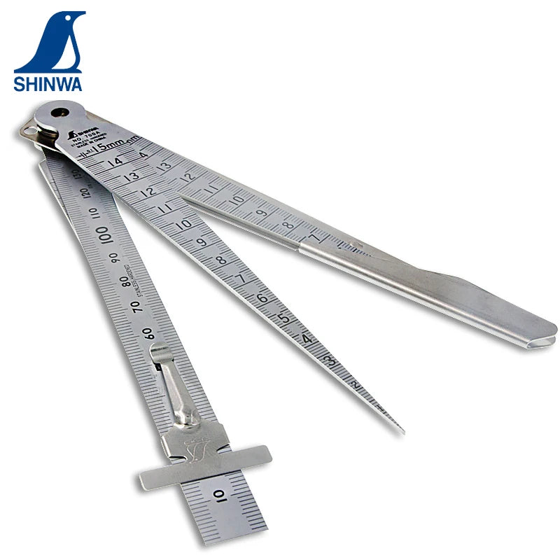 SHINWA Penguin Taper Gauge Hole Ruler Wedge Feeler Inner Diameter Gap Dimension Measuring Tool 62600-62620 1PCS