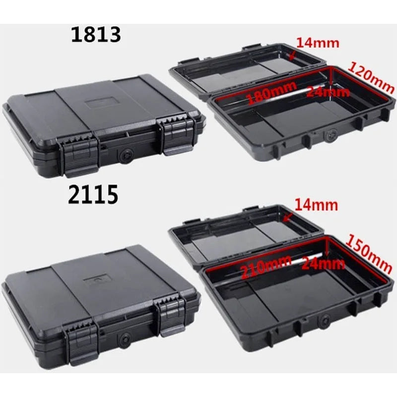 Shockproof Sealed Safety Case Toolbox Airtight Waterproof Tool Box Instrument Case Dry Box with Pre-cut Foam Lockable
