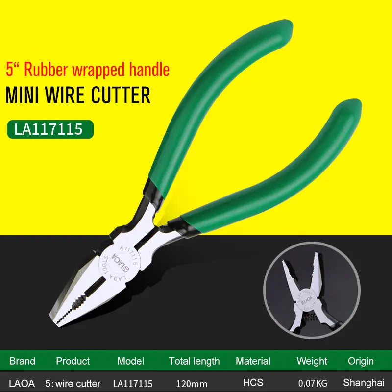 LAOA 5 Inch Wire Cutter Long Nose Pliers Side Cutter Mini Diagonal Pliers for Fishing Combination Nippers Hand Tools Kit