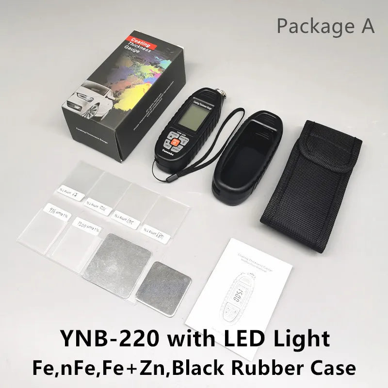 Yunombo YNB-220/220U Backlight Car Paint Tester Thickness Meter Coating Thickness Gauge with LED/UV Light