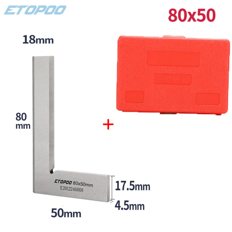 63x40 80x50 125x80mm  Precision Knife Edge Square Ruler 90 Degree Right Angle Ruler Engineer MeasuringTool
