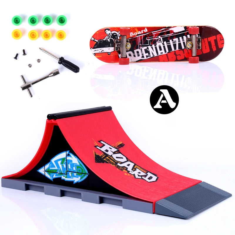 Finger Skateboards Skate Set Toy Skate Park Ramp Set Parts for Tech Practice Deck Funny Interior Extreme Sport Fingers Training
