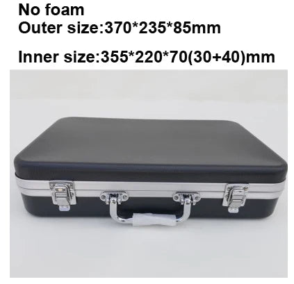 Portable Toolbox Plastic Aluminum Alloy Suitcase Impact Resistant Storage Box Safety Instrument Case with Sponge Lining