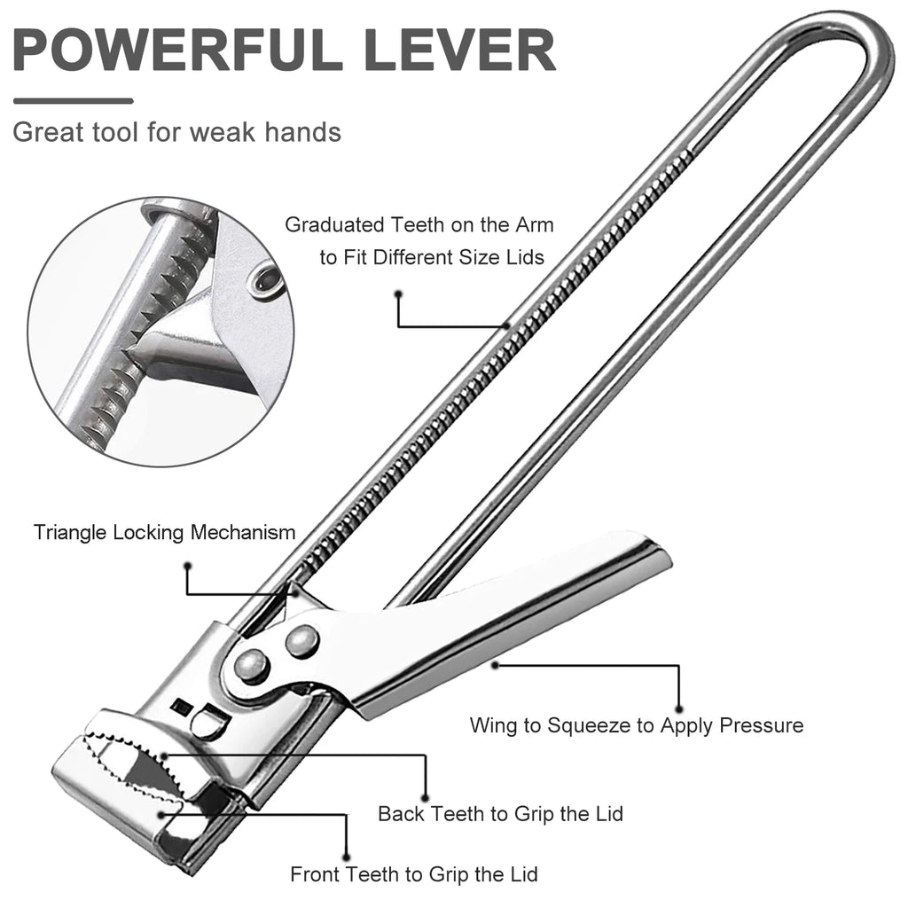 Adjustable Multi-Function Jar Opener Stainless Steel Professional Manual Jar Bottle Opener Glass Lid Remover Kitchen Accessories