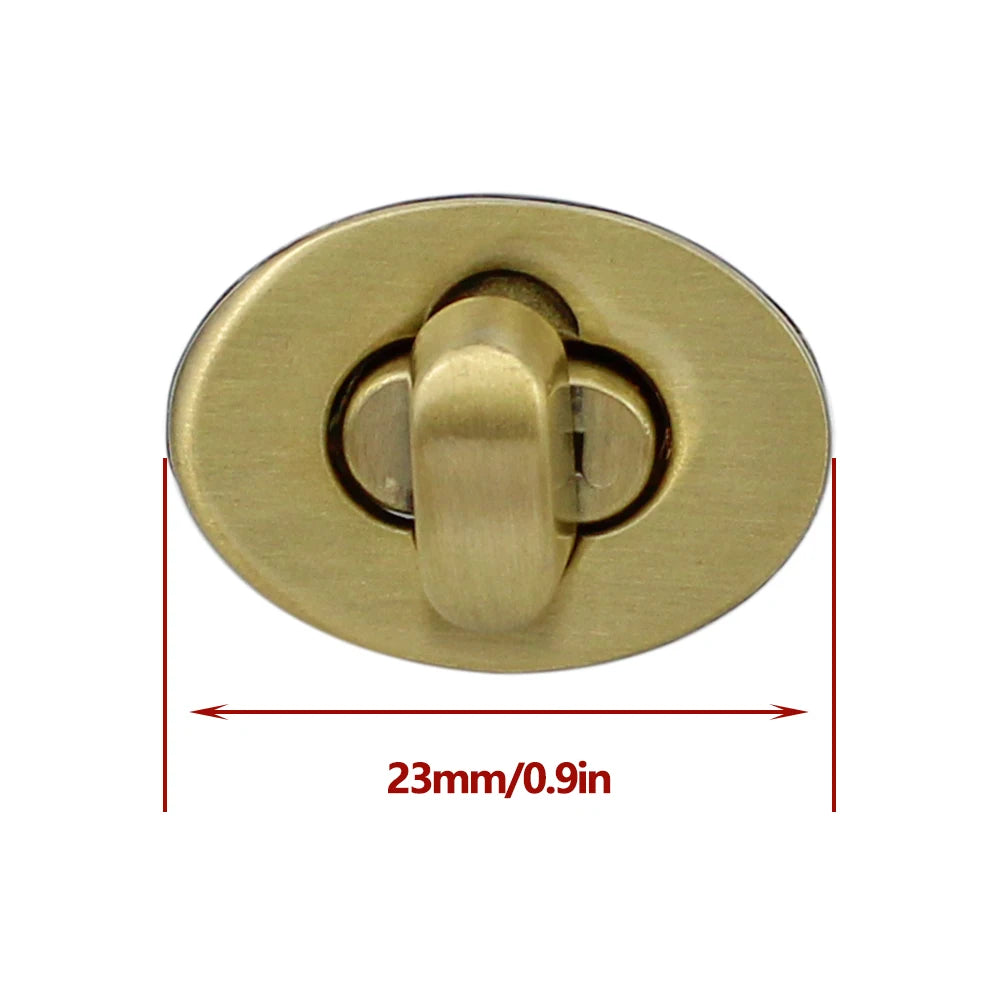 10Pcs 2.3CM Mini Oval Twist Lock Turn Locks Metal Closure Buckle For Purse Wallet Women's Handbag Shoulder Bag Accessories