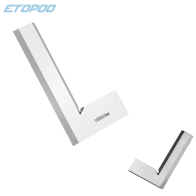 High quality Silver Tone Stainless Steel 100 x 63mm Bladed L Square Ruler