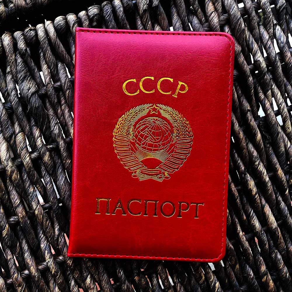 Russia Passport Cover CCCP Soviet Leather Covers for Passports Ussr Passport Holder Men Women Travel Organizer