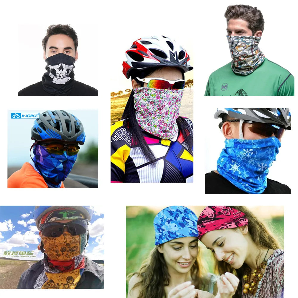 Seamless Geometric Tartan Bandana Hiking Headband for Women Men Striped Cycling Biking Tube Neck Gaiter Running Face Cover Snood