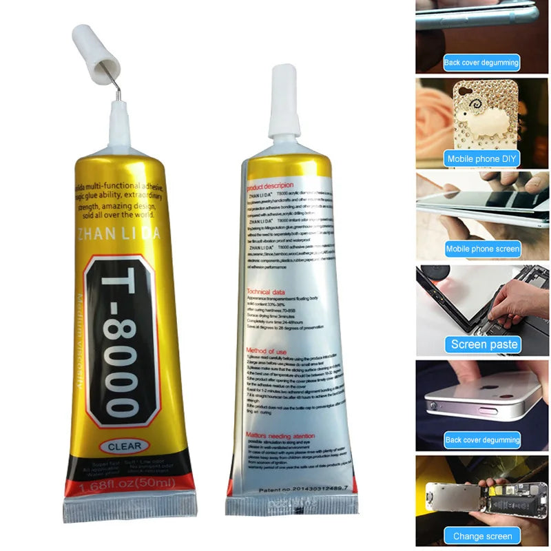 15ml T8000 Repair Liquid Glue Multi Purpose Glue Super Glue Drilling Glue For Mobile Phone Screen Repair Glue Epoxy Adhesive