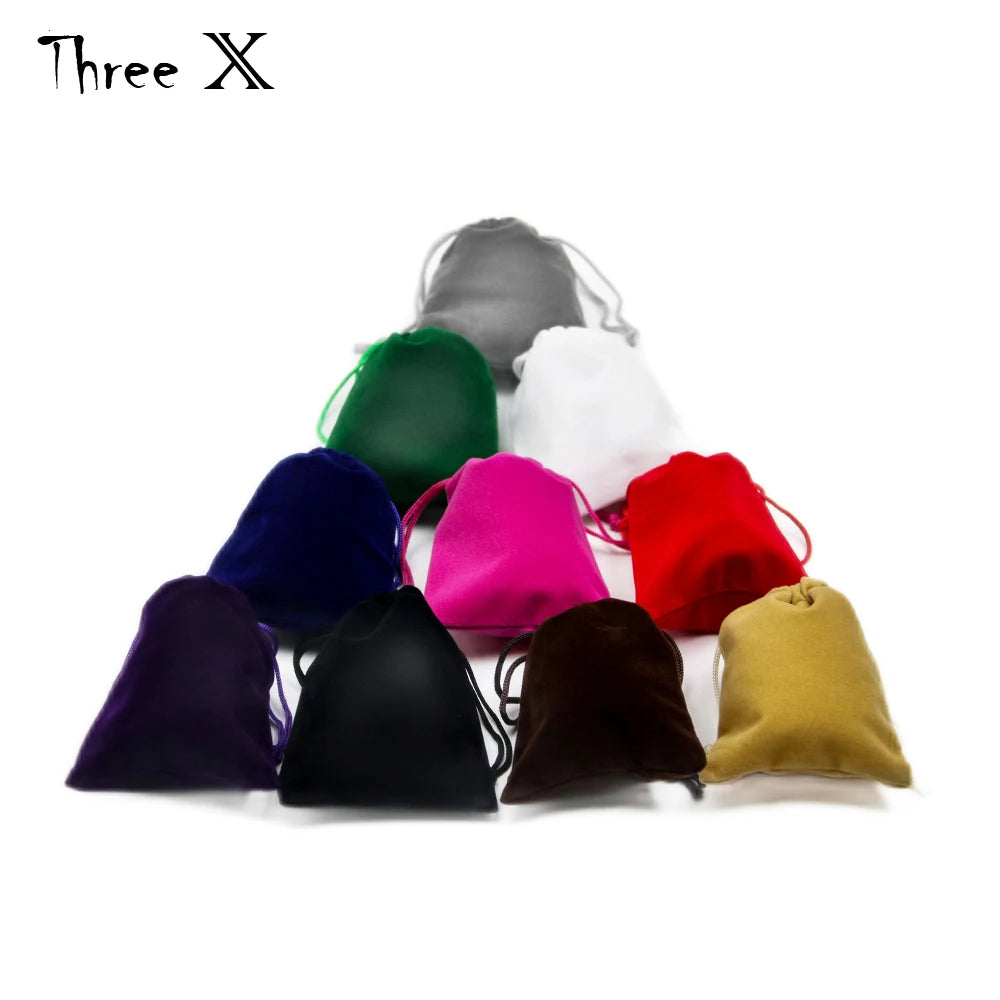 Set of 10 4.0" x 3.15" Durable Velvet Carry Bag Pouches w/Drawstring for Dice Jewelry Gift Packaging