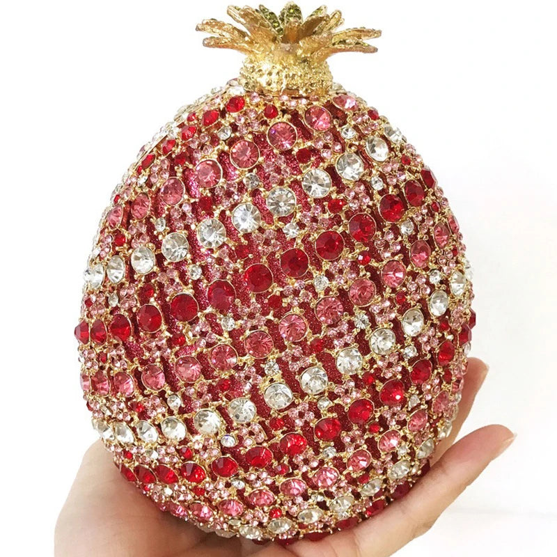 Blue Stone Pineapple Bag Diamond White Party Dinner Clutches Crystal Women Prom Formal Handbags For Lady Rhinestone Purses Bags