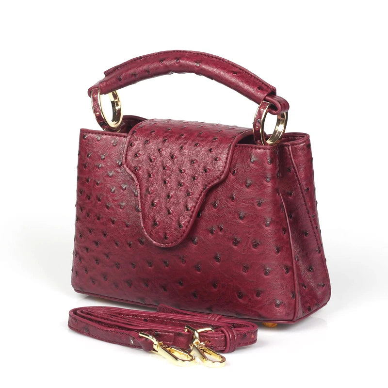 TOPHIGH Luxury Design Handbags For Women Ostrich/Snake/Crocodile Pattern Leather Shoulder Bags for Party Hot Sales Bolsas