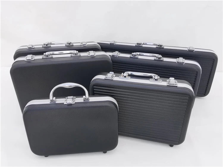 Portable Toolbox Plastic Aluminum Alloy Suitcase Impact Resistant Storage Box Safety Instrument Case with Sponge Lining