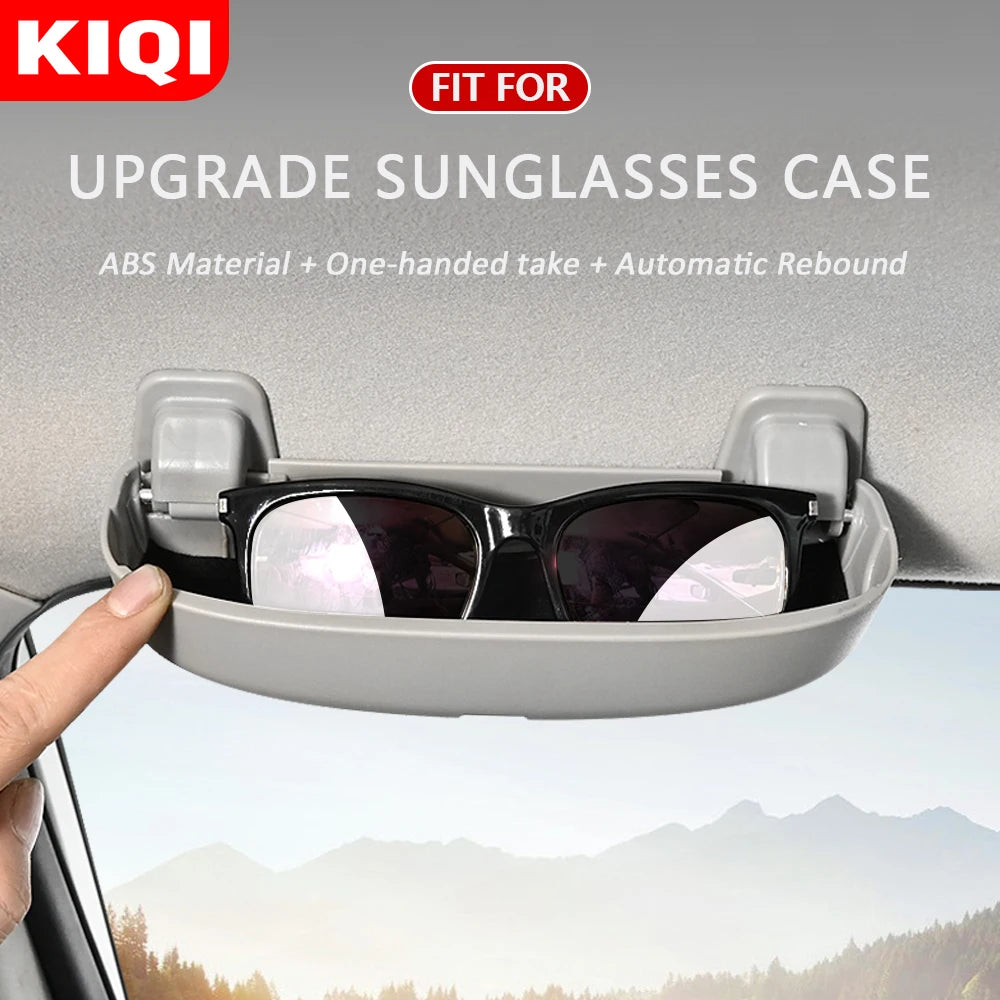 KIQI New Car Glasses Case for Peugeot 206 207 208 2008 307 308 3008 408 4008 508 2005-2021 Glasses Holder Sunglasses Storage Box