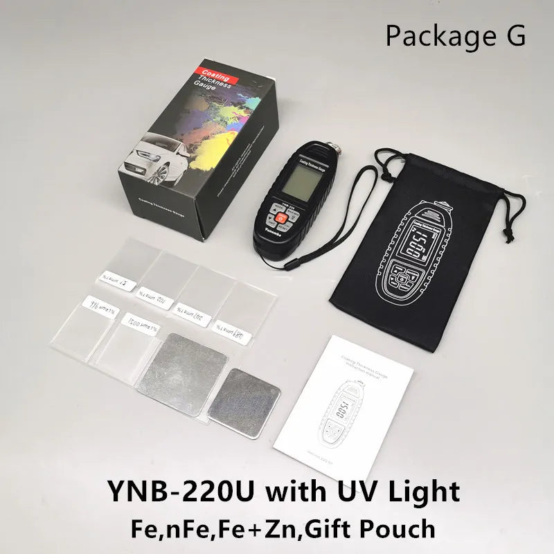 Yunombo YNB-220/220U Backlight Car Paint Tester Thickness Meter Coating Thickness Gauge with LED/UV Light
