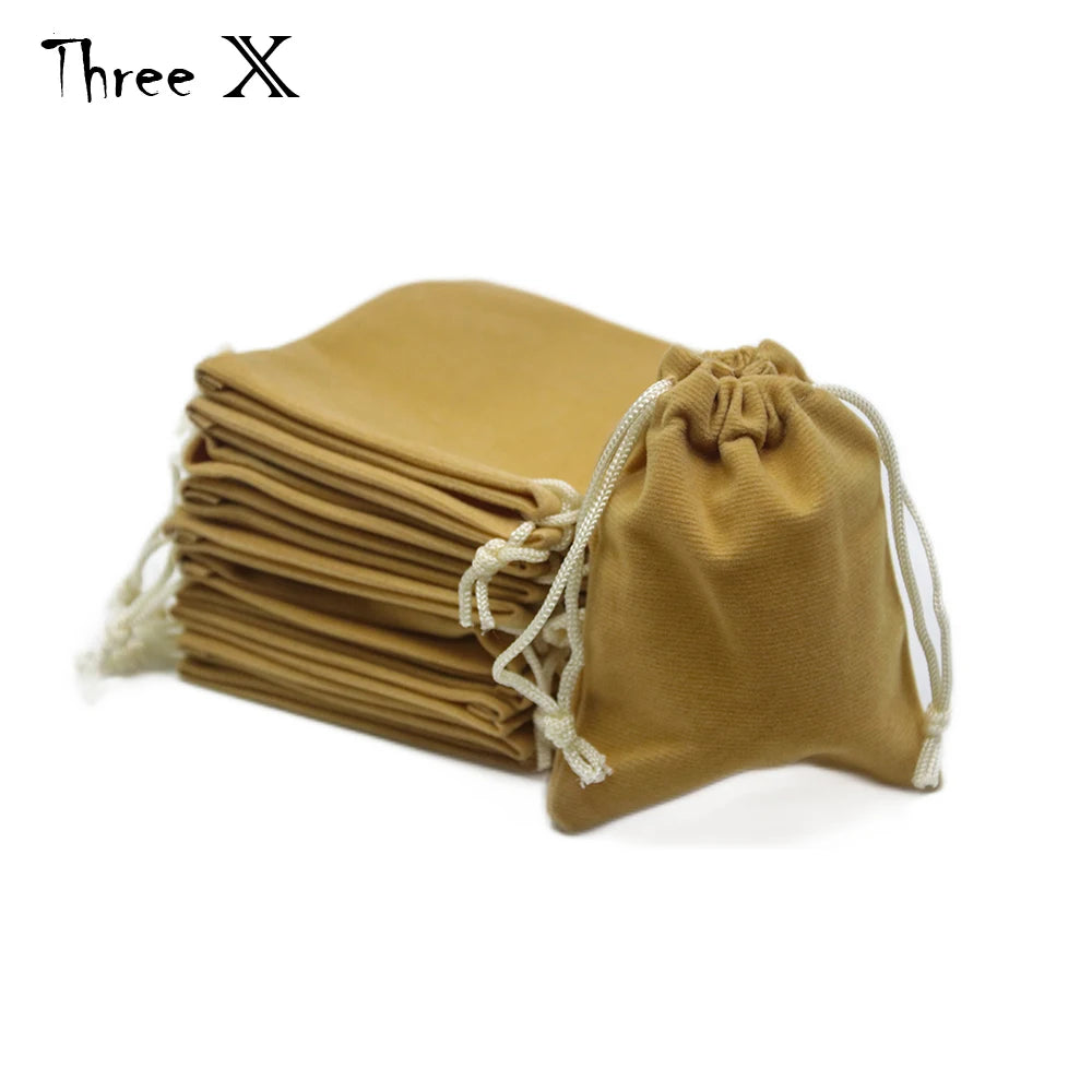Set of 10 4.0" x 3.15" Durable Velvet Carry Bag Pouches w/Drawstring for Dice Jewelry Gift Packaging