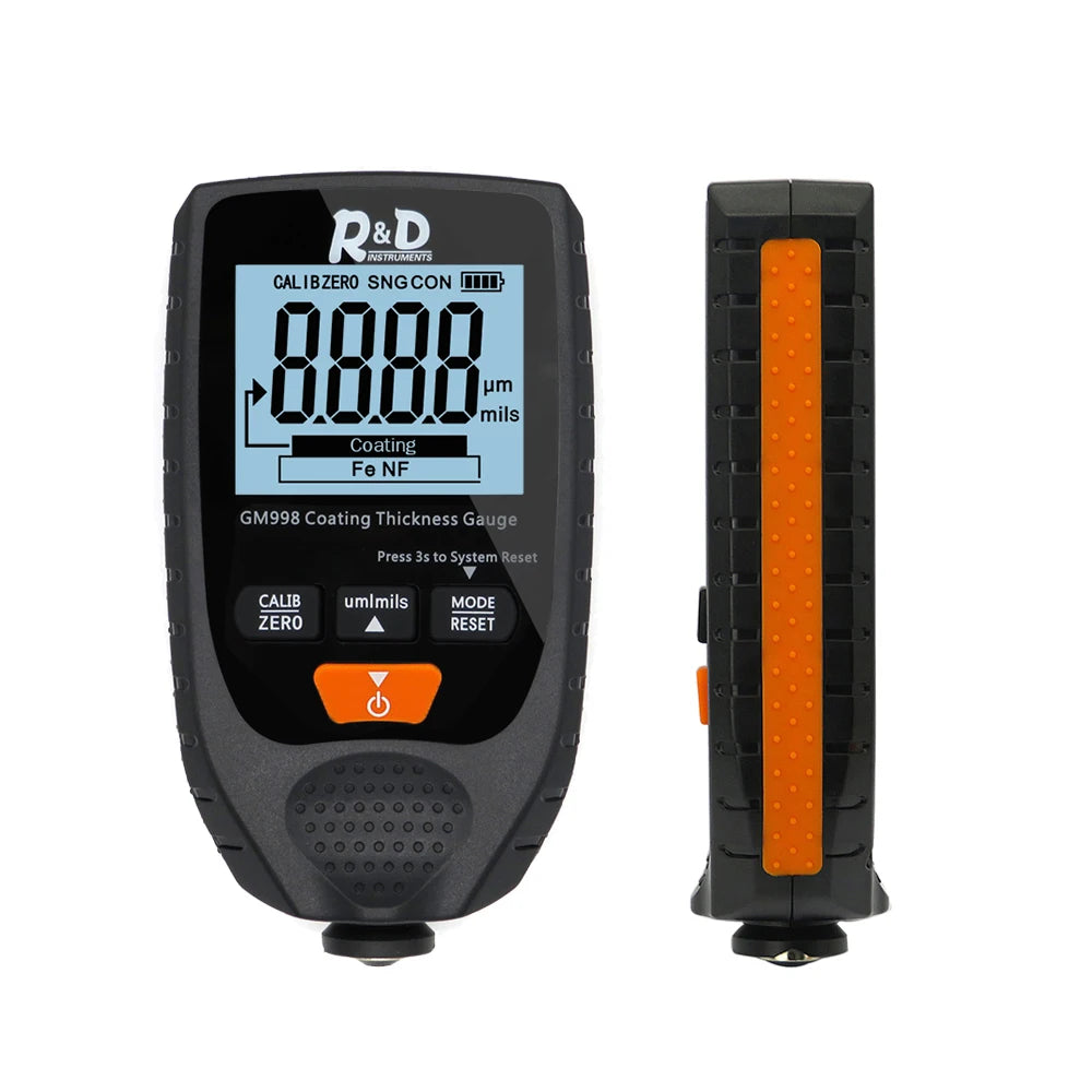 Full Black GM998 Car Paint Coating Thickness Gauge Electroplate Metal Coating Thickness Tester Meter 0-1500um Fe & NFe Probe