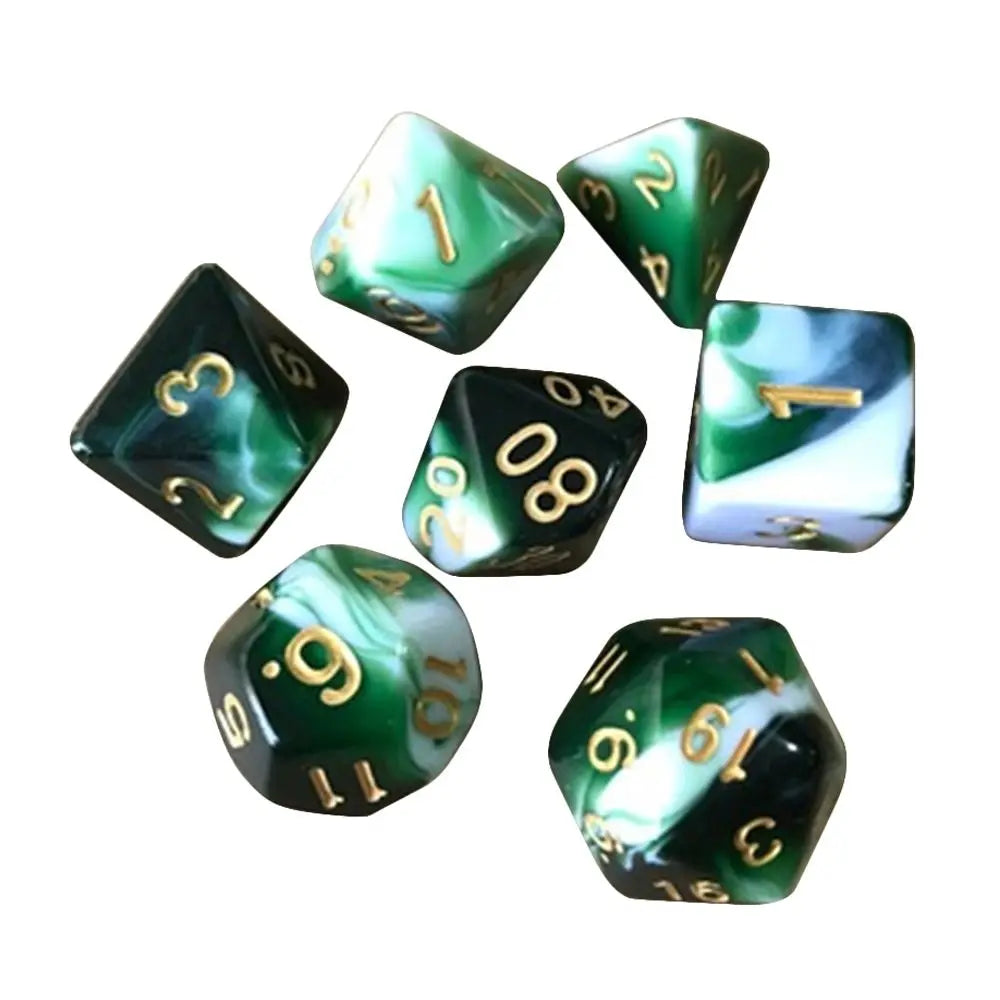7-Die/Set New Acrylic Dice Set For TRPG DND Polyhedral 7-Die Lidescent Glitter Digital Dice Entertainment Game Accessories