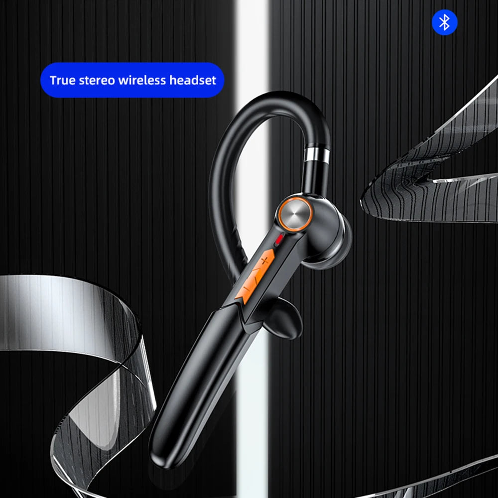 Wireless Headset Business Earphone Handsfree Bluetooth-Compatible 5.0 Headset Fingerprint Touch HIFI Earpiece With Mic HD Call