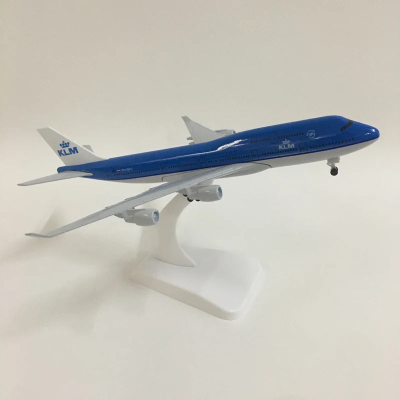 JASON TUTU 20CM KLM Royal Dutch Boeing 747 Aircraft Model Planel Airplane Diecast Metal 1/300 Scale Planes Collect Gifts