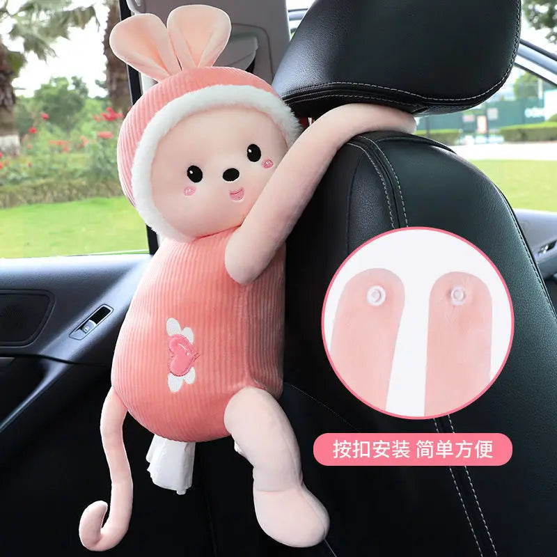 Creative Car Tissue Box Car Hanging Car Armrest Box Drawer Box Cover Cute Car Interior Decoration Products Daquan