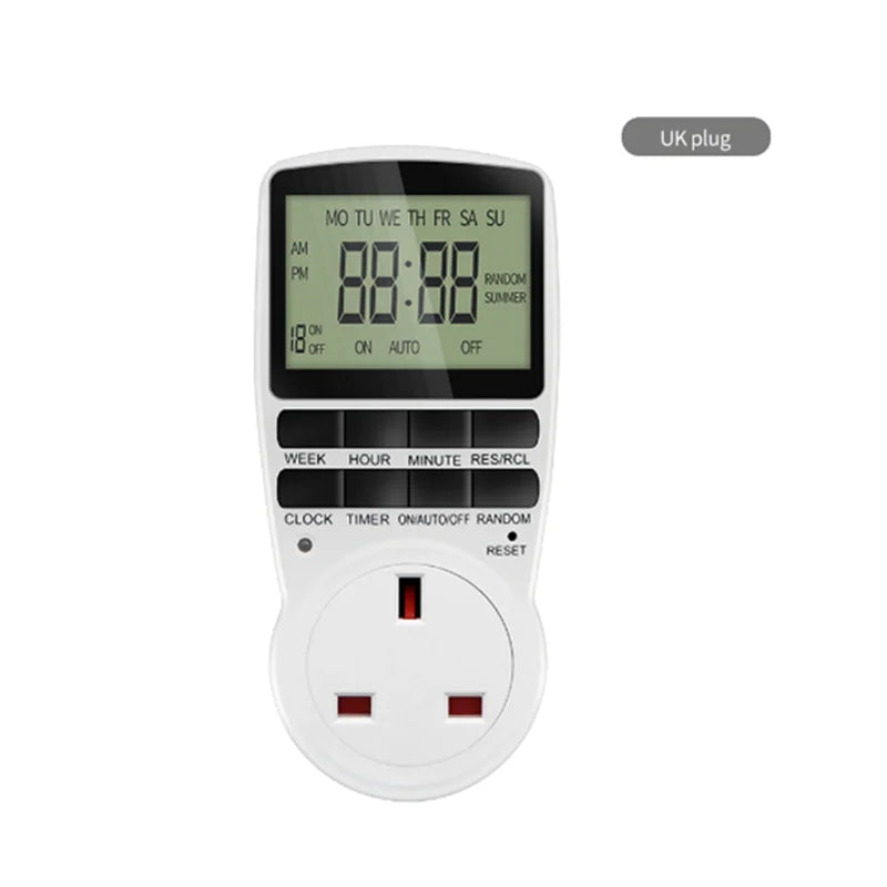 TM02 Electronic Digital Timer Kitchen Timer Socket Outlet 230V 110V 12/24 Hour Cyclic Outlet Programmable Timing EU FR US Plug