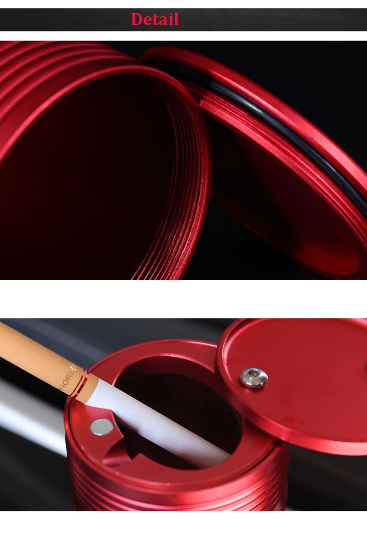 Creative Oil Drum Shape Skull Car Ashtray Alloy With Lid Rotating Holder Cigarette Smoke Remover Cup Interior Accessories
