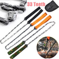 11/33 Teeth Portable Survival Chain Saw Chainsaws Emergency Camping Hiking Pocket Hand Saw Tool Pouch Outdoor Pocket Chain Saw