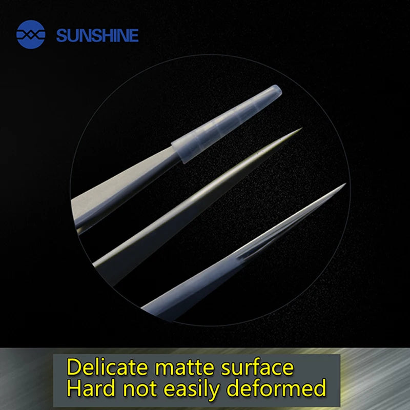 SUNSHINE ST-14K SUNSHINE ST-14K Tweezers ultra-precision straight tweezers With Holes Anti-Static Maintenance Tool For Repair