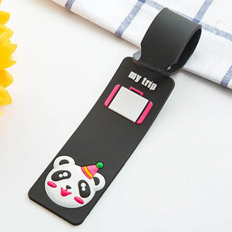 Fashion Travel Accessories Cute Animals Strip Luggage Tag Silicone Suitcase ID Addres Holder Baggage Boarding Tag Portable Label