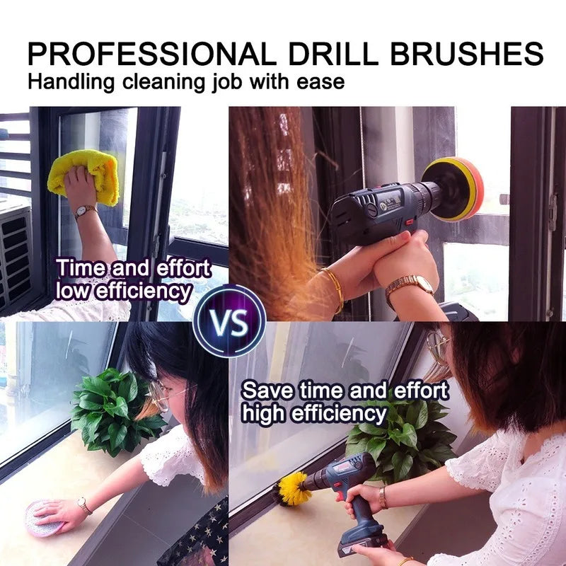 Drill Brush All Purpose Cleaner Scrubbing Brushes for Bathroom Surface Grout Tile Tub Shower Kitchen Auto Care Cleaning Tools