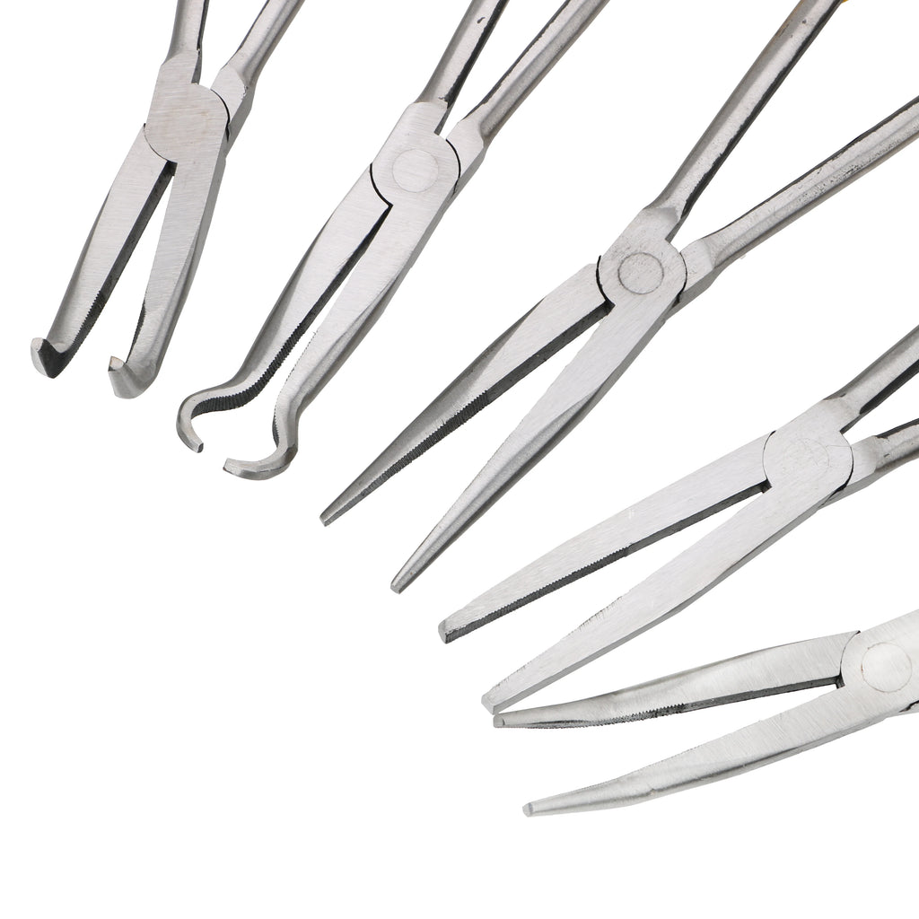 DIY Extra Long Nose Pliers Straight Bent Tip Mechanic Equipment Hand Removal Tools Spanner Clips Auto Care Kit Car Accessories