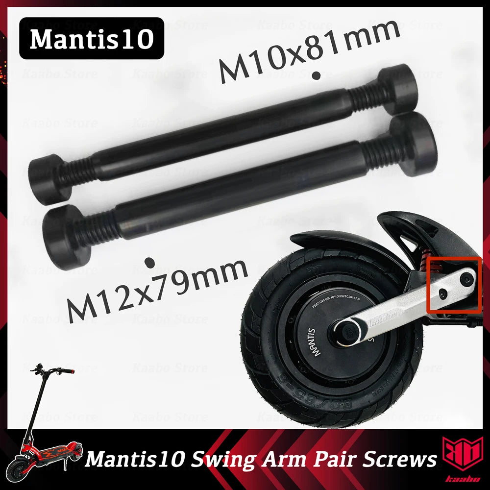 [ Mantis10 ] Pair Screws M10*81 M12*79 for Kaabo Mantis10 Scooter Mantis 10inch Electric Skateboard Spare Parts