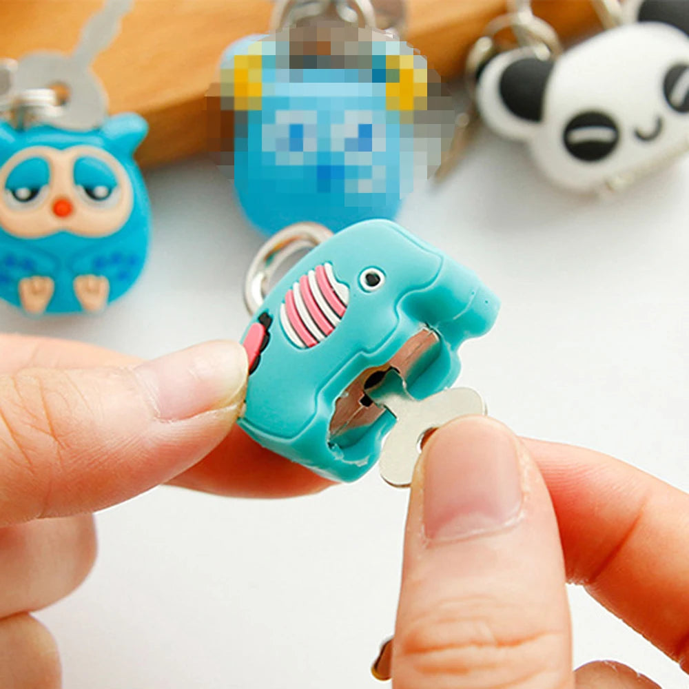 Cartoon Padlocks Lovely Mini Luggage Lock Backpack Zip Padlocks Make-up Box Key Lock Students Diary Lock Children's Small Toys