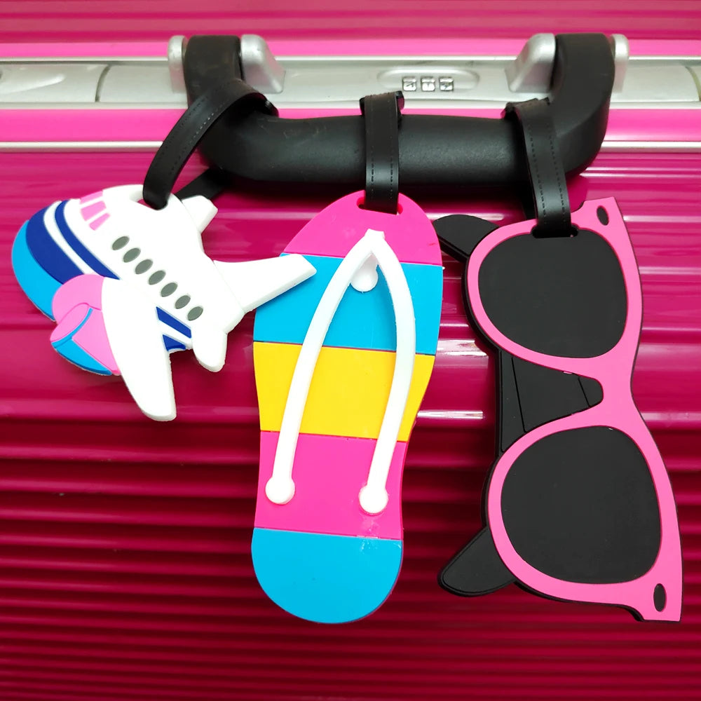 Creative Luggage Tag Travel Accessories Silica Gel Suitcase ID Address Holder Baggage Boarding Tag Portable Label Bags Pendant