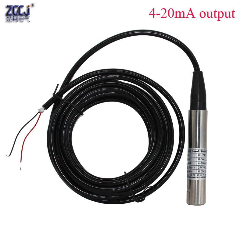 Submersible type liquid level sensor 4-20mA 0-5V 0-10V RS485 output 1m 2m 3m 4m 5m 6m 7m 8m 9m 10m 15m water level transmitter