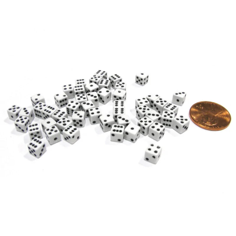 1000Pcs Super Mini 5MM D6 Point Dice With Square Angle For Board Games Trumpet Stereo Model Stationery Dice