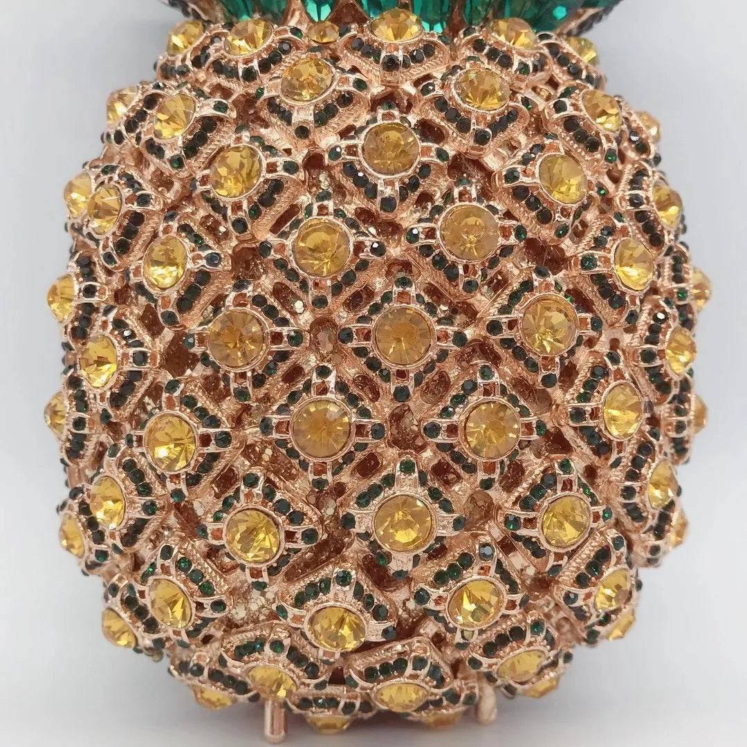Blue Stone Pineapple Bag Diamond White Party Dinner Clutches Crystal Women Prom Formal Handbags For Lady Rhinestone Purses Bags