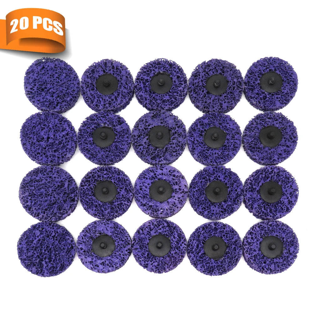 3" 75mm Quick Change Easy Strip & Clean Discs Purple 20 Pcs for Paint Rust Removal Auto Surface Prep