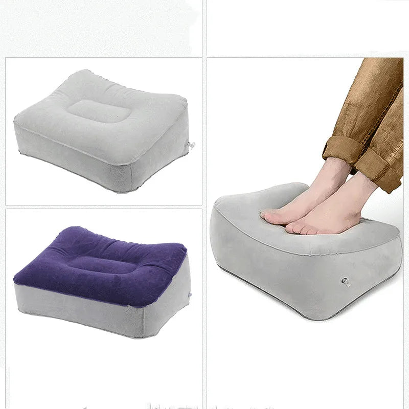 Useful Inflatable Portable Travel Footrest Pillow Plane Train Kids Bed Foot Rest Pad PVC For Travel Massage Car