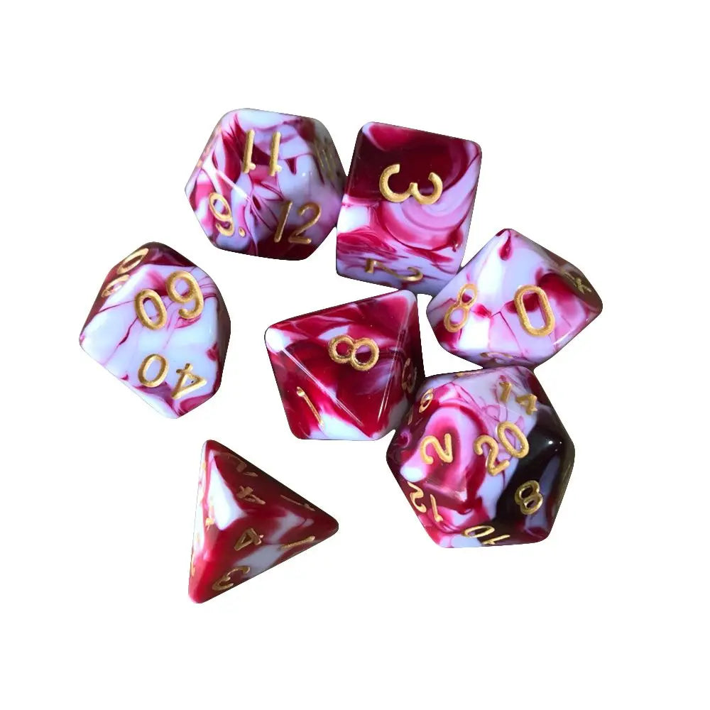 7-Die/Set New Acrylic Dice Set For TRPG DND Polyhedral 7-Die Lidescent Glitter Digital Dice Entertainment Game Accessories