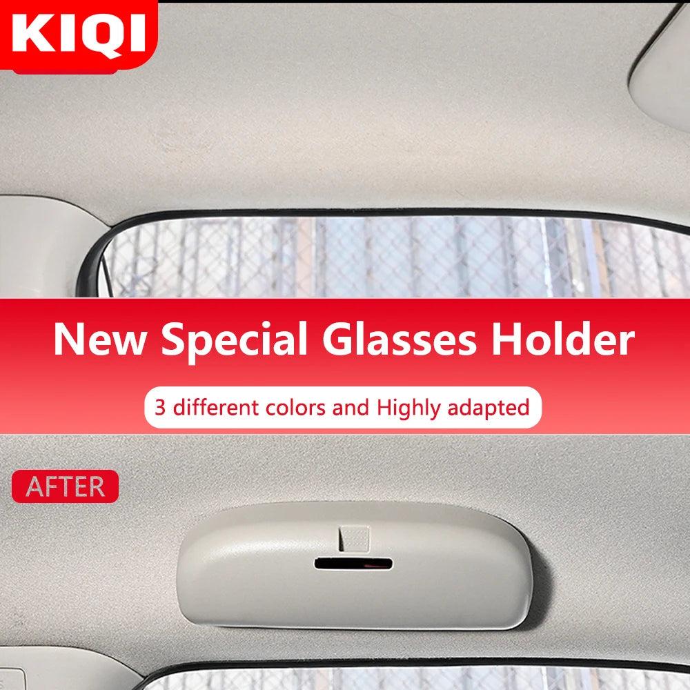 KIQI New Car Glasses Case for Peugeot 206 207 208 2008 307 308 3008 408 4008 508 2005-2021 Glasses Holder Sunglasses Storage Box