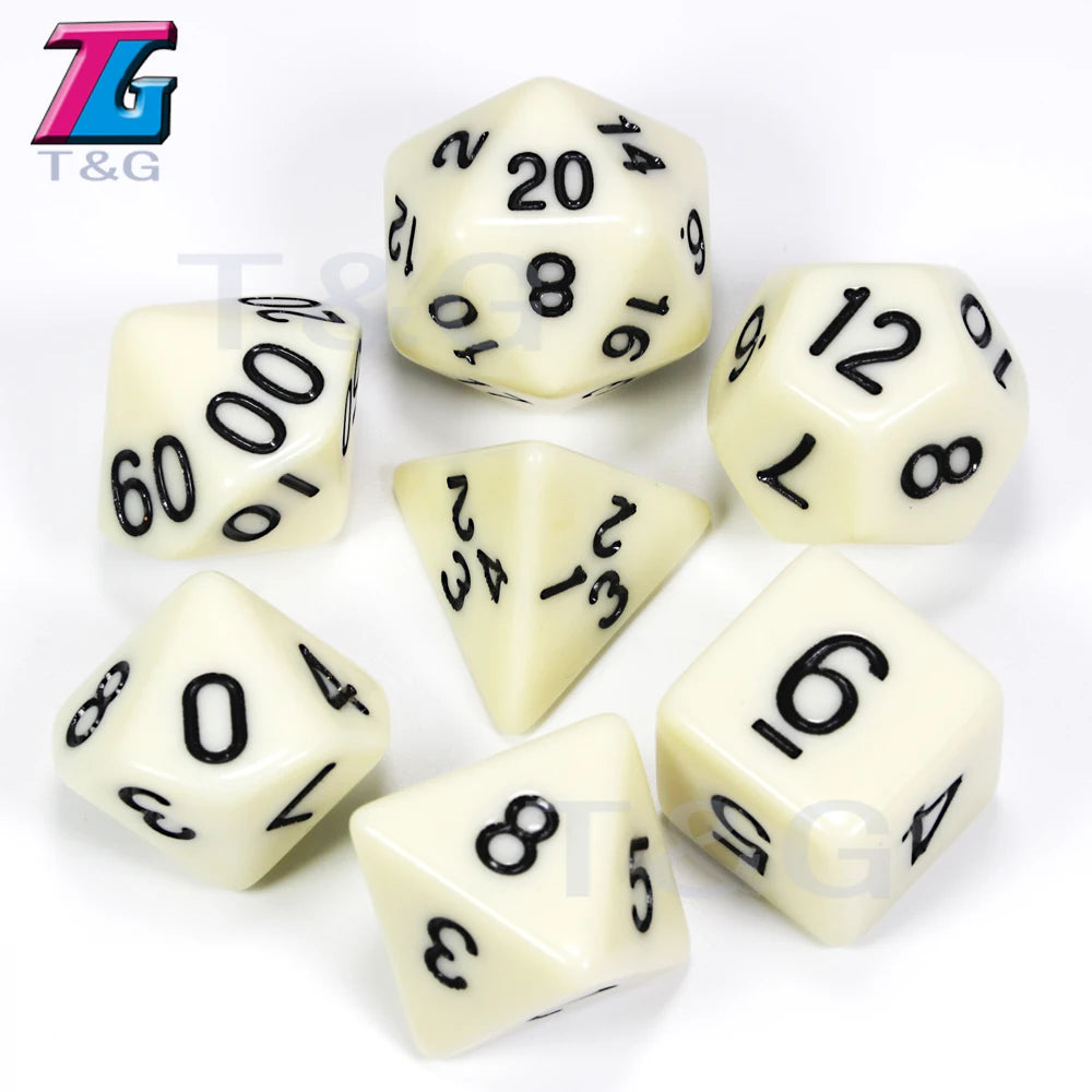 Wholesales 7pc/lot Dice Set Polyhedral D4,D6,D8,D10,D10%,D12,D20 Colorful Accessories for Board Game,DNDGame, RPG 25 Colors