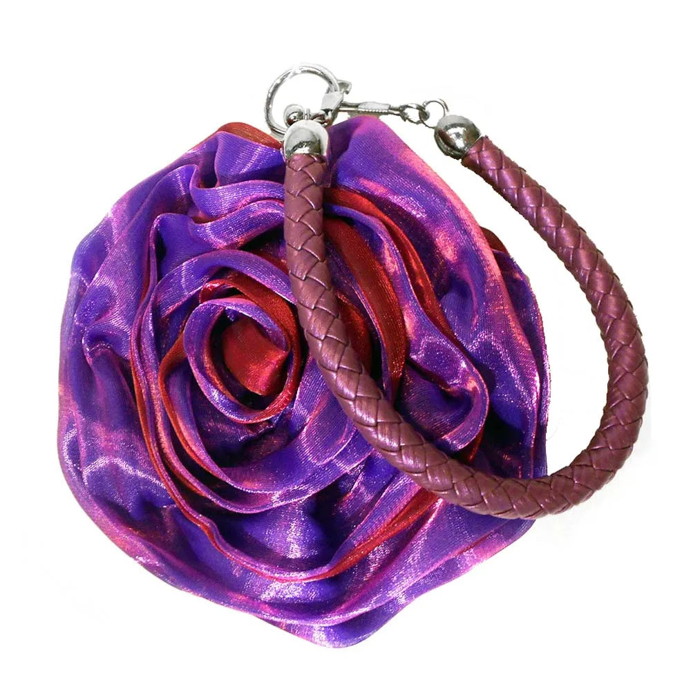 Colourful Women's Rose Flower Handbag Top Handle Bridal Bags Satin Party Wedding Evening Bags Luxury Lady Clutch Purse